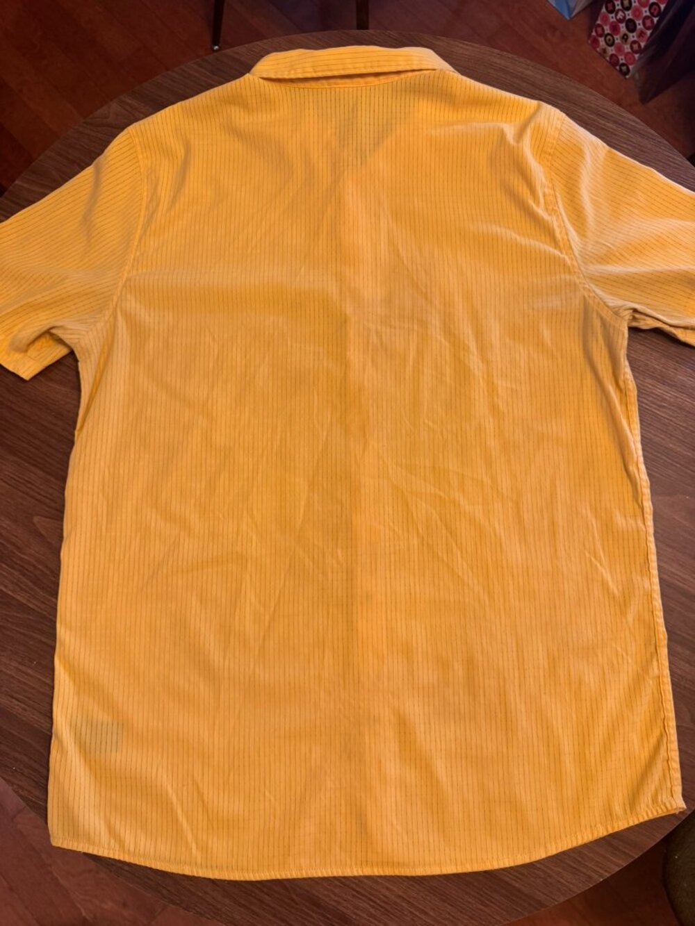 Roark Men’s Short Sleeve Button Down Shirt Gold Mustard Yellow Textured - Large - Picture 10 of 12